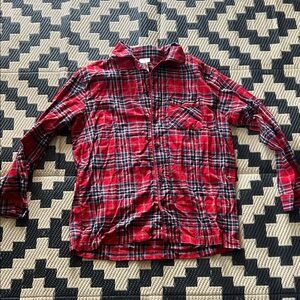 Men’s Sz M Red Plaid Set